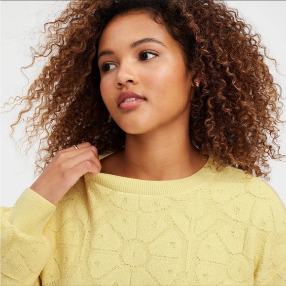 Roller Rabbit x Target Daisy Floral Yellow Terry Crewneck Sweatshirt Large - Picture 4 of 6